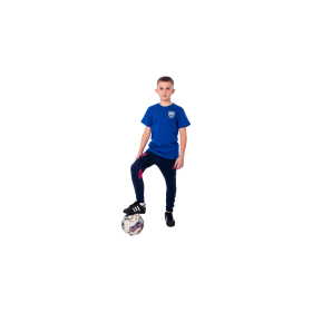 Universal children's T-shirt, blue with white logo